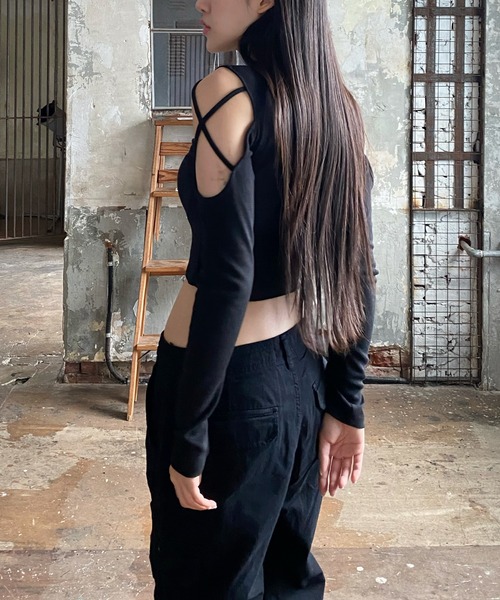 エムミーエメ 【M me eme】コットンレースカットアウトトップス　ホワイト エムミーエメ 【M me eme】コットンレースカットアウトトップス