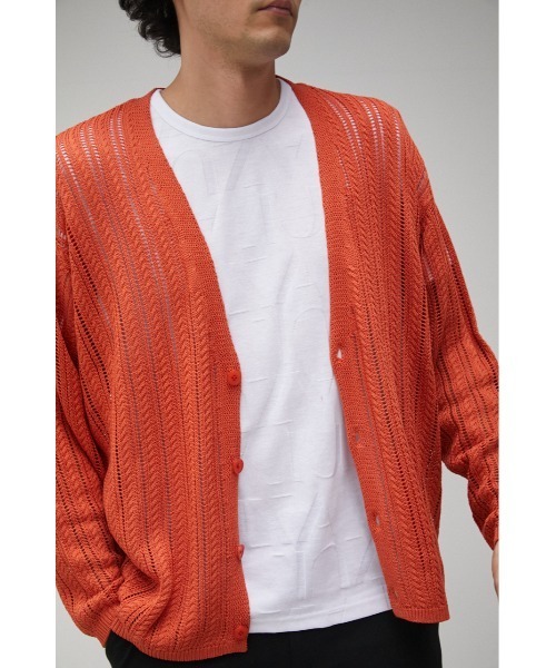 ロニースコッツ　モヘヤ　ウール　ニット　カーディガン　日本製　オレンジ 60's DIPLOMAT MOHAIR75% Knit Cardigan USA製 SIZE L 60年代 モヘア