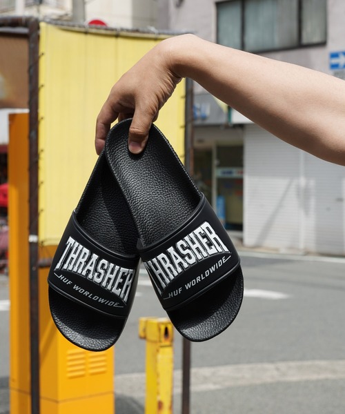 HUF（ハフ）の「HUF / ハフ × THRASHER / スラッシャー SLIDE スライド サンダル（サンダル・メンズ・ブラック・8/9/10）」の6枚目の写真