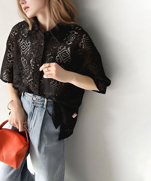 Java（ジャバ）の「《JAVAジャバ 別注》クールにキマル。ブロックレースブラウス（シャツ/ブラウス・メンズ・オフホワイト/チャコールグレー・SMALL/MEDIUM/LARGE/X-LARGE）」の11枚目の写真