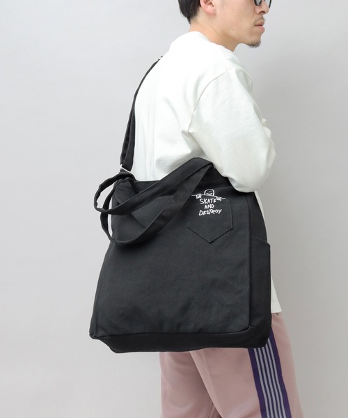 THRASHER(スラッシャー)の「大容量 2WAY キャンバス ショルダー トートバッグ (GONZ・マグロゴ)(トートバッグ・メンズ・オフホワイト/ブラック/ホワイト系その他/ブラック系その他・FREE)」の6枚目の写真