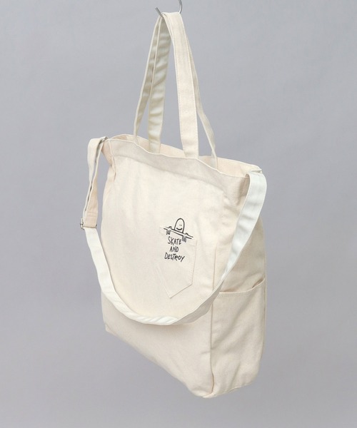 THRASHER(スラッシャー)の「大容量 2WAY キャンバス ショルダー トートバッグ (GONZ・マグロゴ)(トートバッグ・メンズ・オフホワイト/ブラック/ホワイト系その他/ブラック系その他・FREE)」の19枚目の写真