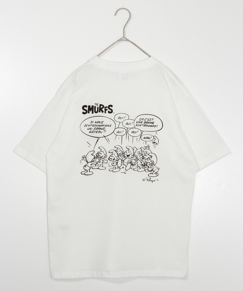 ALWAYS GOOD TIME(オルウェイズグッドタイム)の「【THE SMURFS/スマーフ】プリント/刺繍 天竺半袖Tシャツ(Tシャツ/カットソー・メンズ・ブラック/オフホワイト/グリーン/ライトオレンジ系・M/L)」の2枚目の写真