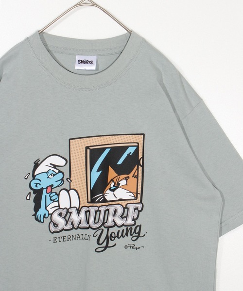 ALWAYS GOOD TIME(オルウェイズグッドタイム)の「【THE SMURFS/スマーフ】プリント/刺繍 天竺半袖Tシャツ(Tシャツ/カットソー・メンズ・ブラック/オフホワイト/グリーン/ライトオレンジ系・M/L)」の19枚目の写真