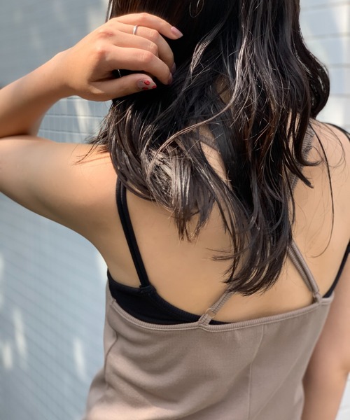 mi via loca(ミヴィアロカ)の「リブIラインキャミワンピース(ワンピース・レディース・カーキ/モカ/ブラック/ブラウン・FREE)」の11枚目の写真