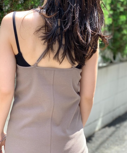 mi via loca(ミヴィアロカ)の「リブIラインキャミワンピース(ワンピース・レディース・カーキ/モカ/ブラック/ブラウン・FREE)」の14枚目の写真
