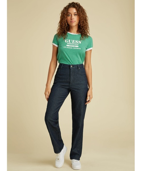 Guess（ゲス）の「GUESS Originals Heather Ringer Tee（Tシャツ/カットソー・レディース・グリーン/ライトベージュ/ライトブルー・X-SMALL/LARGE/MEDIUM/SMALL）」の5枚目の写真