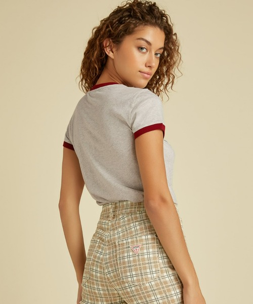 Guess（ゲス）の「GUESS Originals Heather Ringer Tee（Tシャツ/カットソー・レディース・グリーン/ライトベージュ/ライトブルー・X-SMALL/LARGE/MEDIUM/SMALL）」の10枚目の写真