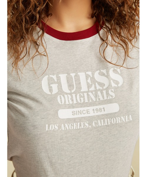 Guess（ゲス）の「GUESS Originals Heather Ringer Tee（Tシャツ/カットソー・レディース・グリーン/ライトベージュ/ライトブルー・X-SMALL/LARGE/MEDIUM/SMALL）」の12枚目の写真