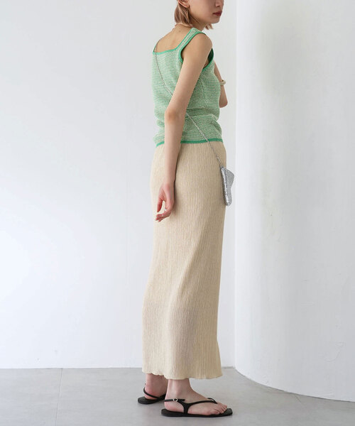 SLOBE citron.（スローブシトロン）の「SLOBE citron.ワッフルニットノースリーブ（ニット/セーター・レディース・ピンク/グリーン・FREE）」の12枚目の写真