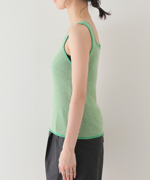 SLOBE citron.（スローブシトロン）の「SLOBE citron.ワッフルニットノースリーブ（ニット/セーター・レディース・ピンク/グリーン・FREE）」の17枚目の写真