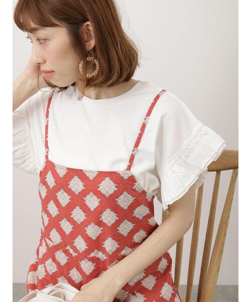 Lugnoncure(ルノンキュール)の「フリル袖トップス(Tシャツ/カットソー・レディース・オフホワイト/ブルー/チャコールグレー・F)」の5枚目の写真