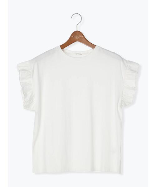 Lugnoncure(ルノンキュール)の「フリル袖トップス(Tシャツ/カットソー・レディース・オフホワイト/ブルー/チャコールグレー・F)」の21枚目の写真