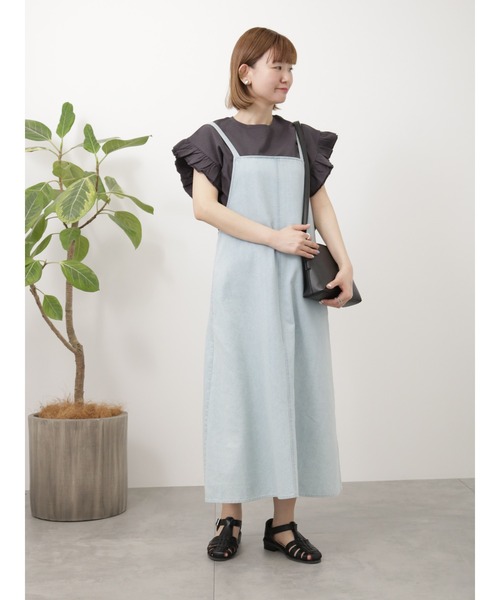 Lugnoncure(ルノンキュール)の「フリル袖トップス(Tシャツ/カットソー・レディース・オフホワイト/ブルー/チャコールグレー・F)」の7枚目の写真