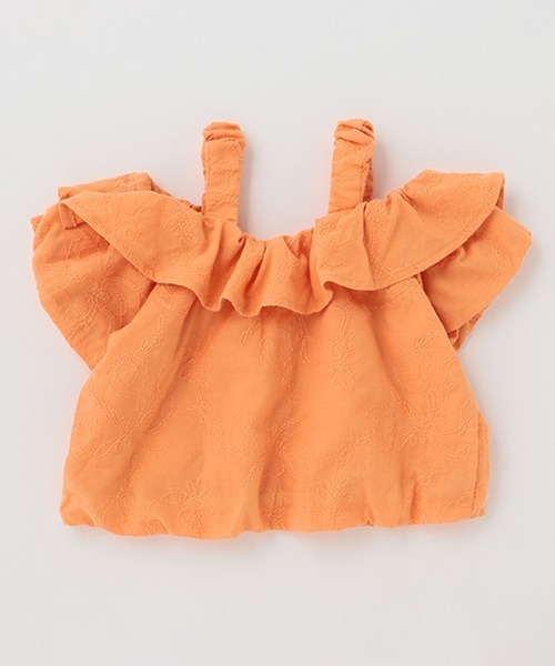 petit main（プティマイン）の「【リンク】レースオフショル短丈トップス(キッズ)（シャツ/ブラウス・キッズ・ブラック/オレンジ/アイボリー・80ｃｍ/90cm/100cm/110cm/120cm/130cm）」の11枚目の写真