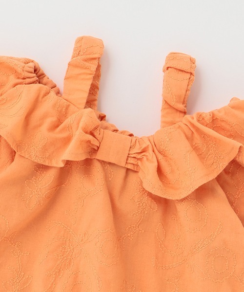 petit main（プティマイン）の「【リンク】レースオフショル短丈トップス(キッズ)（シャツ/ブラウス・キッズ・ブラック/オレンジ/アイボリー・80ｃｍ/90cm/100cm/110cm/120cm/130cm）」の7枚目の写真