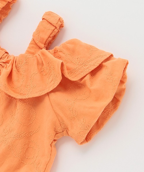 petit main（プティマイン）の「【リンク】レースオフショル短丈トップス(キッズ)（シャツ/ブラウス・キッズ・ブラック/オレンジ/アイボリー・80ｃｍ/90cm/100cm/110cm/120cm/130cm）」の8枚目の写真