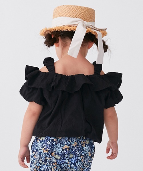 petit main（プティマイン）の「【リンク】レースオフショル短丈トップス(キッズ)（シャツ/ブラウス・キッズ・ブラック/オレンジ/アイボリー・80ｃｍ/90cm/100cm/110cm/120cm/130cm）」の20枚目の写真