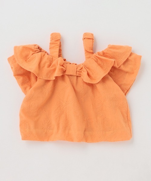 petit main（プティマイン）の「【リンク】レースオフショル短丈トップス(キッズ)（シャツ/ブラウス・キッズ・ブラック/オレンジ/アイボリー・80ｃｍ/90cm/100cm/110cm/120cm/130cm）」の17枚目の写真