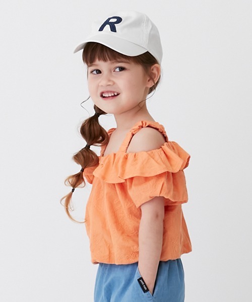 petit main（プティマイン）の「【リンク】レースオフショル短丈トップス(キッズ)（シャツ/ブラウス・キッズ・ブラック/オレンジ/アイボリー・80ｃｍ/90cm/100cm/110cm/120cm/130cm）」の14枚目の写真
