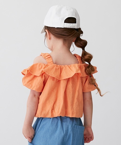 petit main（プティマイン）の「【リンク】レースオフショル短丈トップス(キッズ)（シャツ/ブラウス・キッズ・ブラック/オレンジ/アイボリー・80ｃｍ/90cm/100cm/110cm/120cm/130cm）」の15枚目の写真