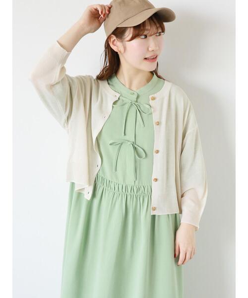 ehka sopo（エヘカソポ）の「リボンワンピース（ワンピース・レディース・ミント/ベージュ/グレー・F）」の8枚目の写真