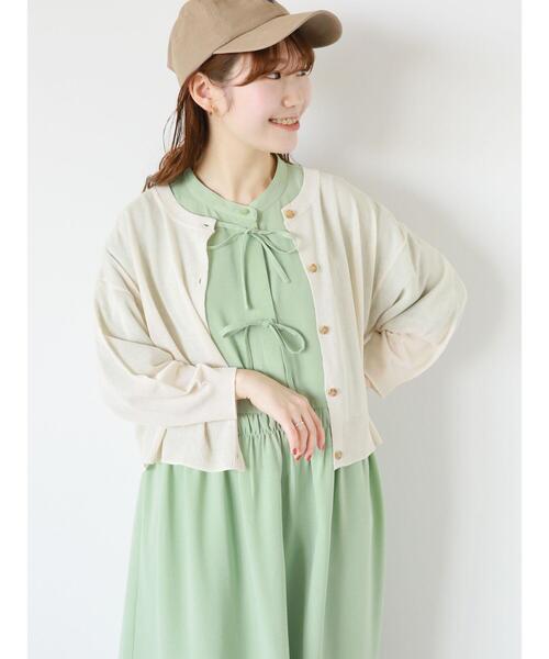 ehka sopo（エヘカソポ）の「リボンワンピース（ワンピース・レディース・ミント/ベージュ/グレー・F）」の9枚目の写真