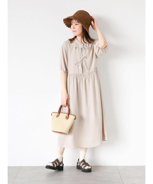 ehka sopo（エヘカソポ）の「リボンワンピース（ワンピース・レディース・ミント/ベージュ/グレー・F）」の11枚目の写真