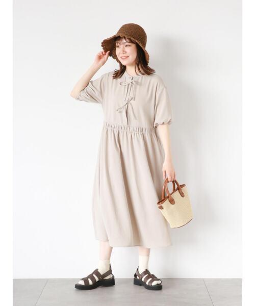 ehka sopo（エヘカソポ）の「リボンワンピース（ワンピース・レディース・ミント/ベージュ/グレー・F）」の12枚目の写真