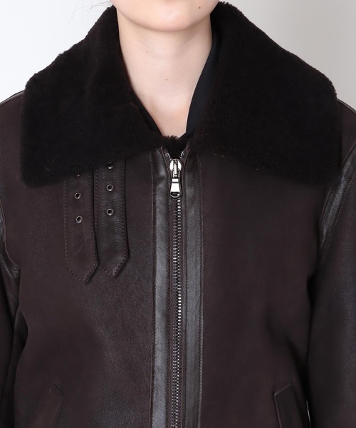 DRESSLAVE（ドレスレイブ）の「PAOLA GELLI / merino ricciolo waxy(メリノムートンコート)（ムートンコート・レディース・ブラウン・44）」の5枚目の写真