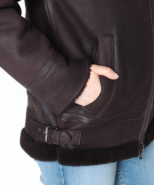 DRESSLAVE（ドレスレイブ）の「PAOLA GELLI / merino ricciolo waxy(メリノムートンコート)（ムートンコート・レディース・ブラウン・44）」の7枚目の写真