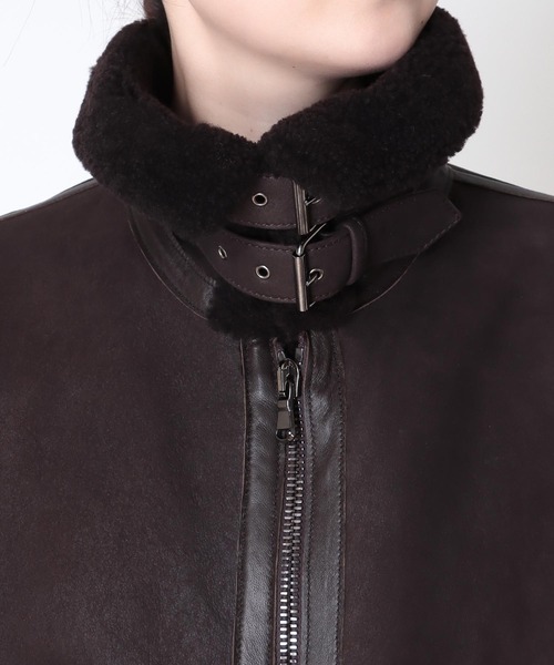DRESSLAVE（ドレスレイブ）の「PAOLA GELLI / merino ricciolo waxy(メリノムートンコート)（ムートンコート・レディース・ブラウン・44）」の9枚目の写真