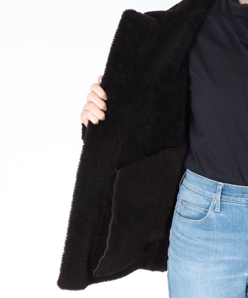 DRESSLAVE（ドレスレイブ）の「PAOLA GELLI / merino ricciolo waxy(メリノムートンコート)（ムートンコート・レディース・ブラウン・44）」の12枚目の写真