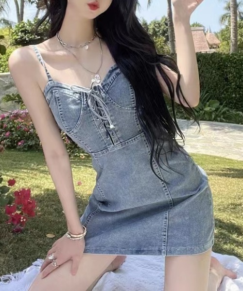 そらドットデニムミニキャミワンピースS Sibra ワンピース デニムミニキャミワンピース : ZOZOTOWN Yahoo