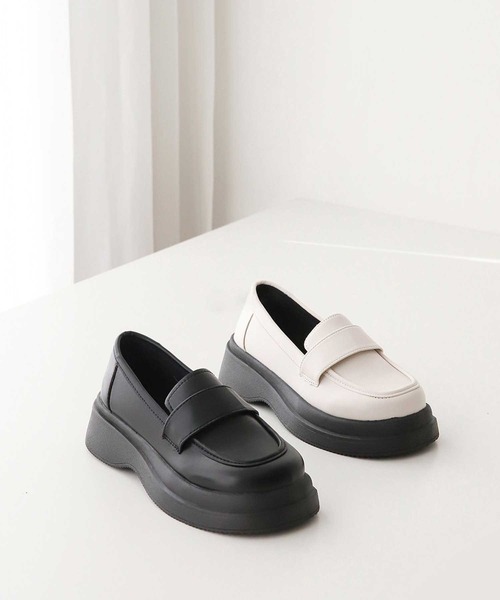 CALIFORNIA OUTFITTERS（カリフォルニア アウトフィッターズ）の「3-6C19 厚底 ローファー【Maison select -メゾンセレクト-】（ローファー・レディース・ホワイト/ブラック・23/24/24.5/23.5）」の3枚目の写真