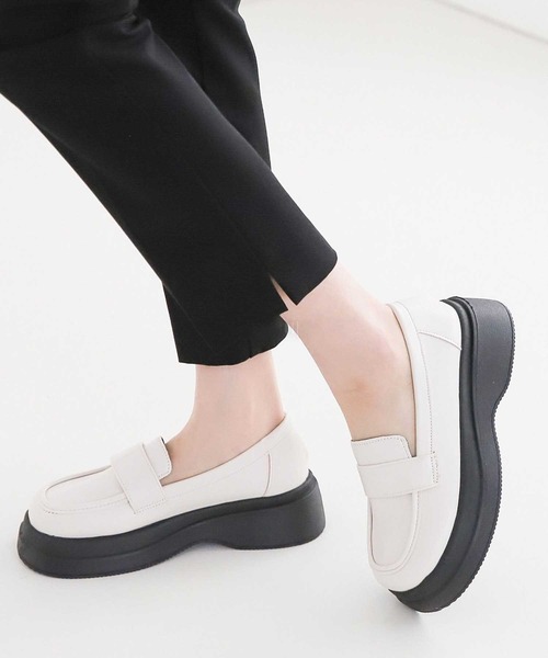 CALIFORNIA OUTFITTERS（カリフォルニア アウトフィッターズ）の「3-6C19 厚底 ローファー【Maison select -メゾンセレクト-】（ローファー・レディース・ホワイト/ブラック・23/24/24.5/23.5）」の9枚目の写真