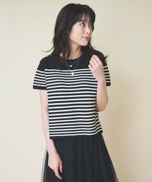 クロップド丈ガーターニット