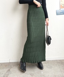 ぽこぽこニットロングスカート
