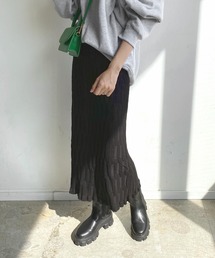 ぽこぽこニットロングスカート