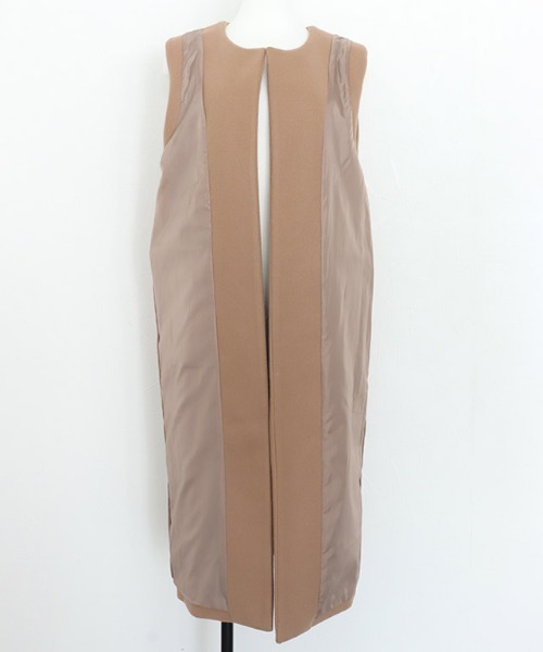 Pierrot(ピエロ)の「メルトンロングジレ(ベスト・レディース・ネイビー/ブラック/キャメル・L/M)」の12枚目の写真