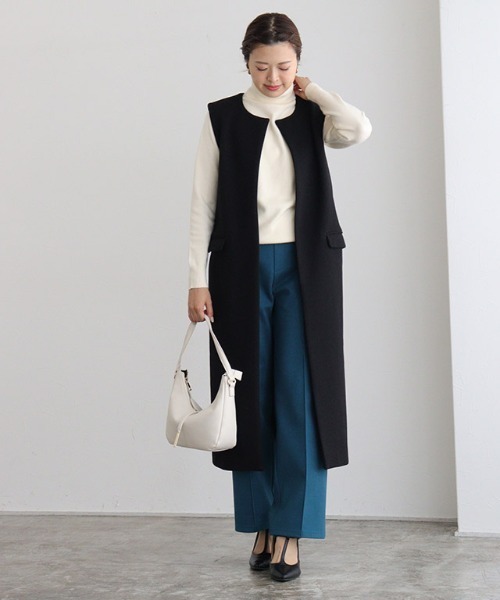 Pierrot(ピエロ)の「メルトンロングジレ(ベスト・レディース・ネイビー/ブラック/キャメル・L/M)」の18枚目の写真