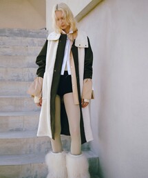 VACHEMENT | VACHEMENT × Firsthand/ヴァシュモン 別注 リサイクルシェルタフタ × ボアコート / VH-19-805(ステンカラーコート)