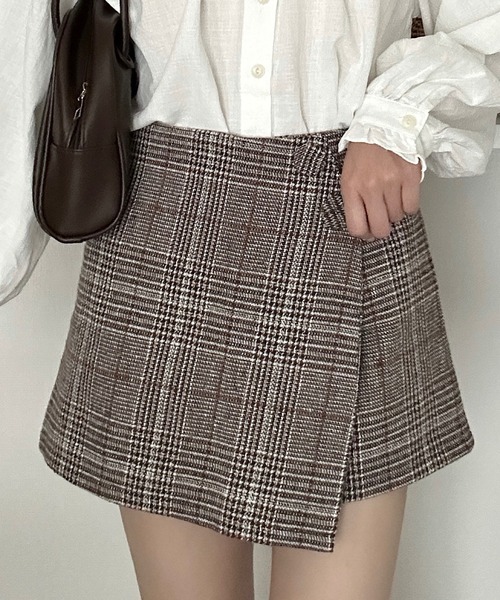 Cham.(チャム)の「アシメチェックショートパンツ(その他パンツ・レディース・ブラウン・F)」の12枚目の写真