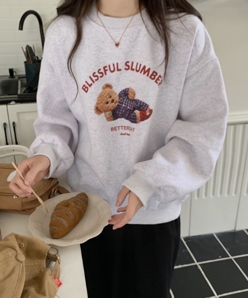 wears（ウェアーズ）の「テディベアグラフィックトップス（Tシャツ/カットソー・レディース・ネイビー/ライトベージュ・FREE）」の8枚目の写真