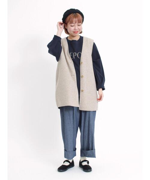 Samansa Mos2（サマンサ モスモス）の「【UVカット加工】スッキリきれい見えウールライクベスト（ベスト・レディース・ブラウン/カーキ/ベージュ/ネイビー・F）」の10枚目の写真