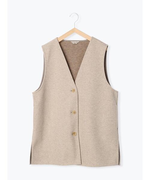 Samansa Mos2（サマンサ モスモス）の「【UVカット加工】スッキリきれい見えウールライクベスト（ベスト・レディース・ブラウン/カーキ/ベージュ/ネイビー・F）」の14枚目の写真