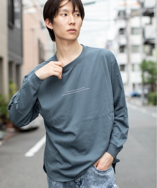 En serio TOKYO(エンソリオトーキョー)の「シルケットライク MOONモチーフプリント ロンT(Tシャツ/カットソー・メンズ・ブラック/ブルーグリーン/ホワイト・M/LL/L)」の17枚目の写真