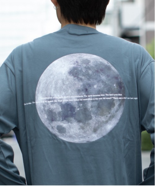 En serio TOKYO(エンソリオトーキョー)の「シルケットライク MOONモチーフプリント ロンT(Tシャツ/カットソー・メンズ・ブラック/ブルーグリーン/ホワイト・M/LL/L)」の21枚目の写真
