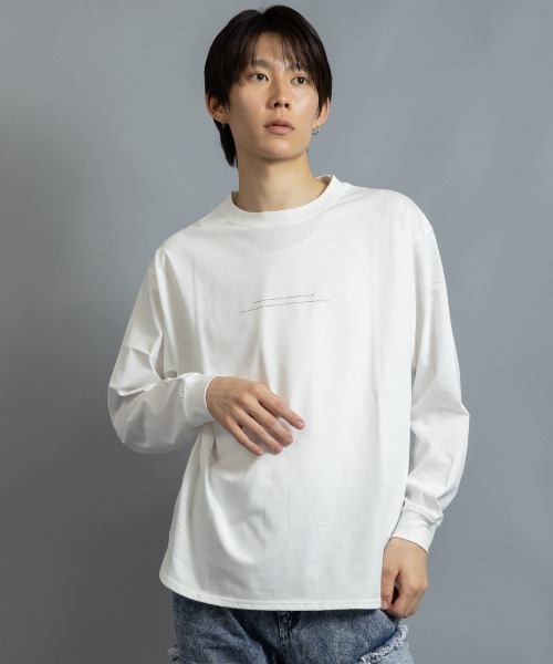 En serio TOKYO(エンソリオトーキョー)の「シルケットライク MOONモチーフプリント ロンT(Tシャツ/カットソー・メンズ・ブラック/ブルーグリーン/ホワイト・M/LL/L)」の4枚目の写真