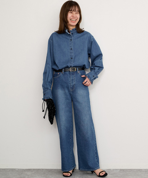 リピーター様まとめ割り◆レリューム　デニムフリルブラウス　デニムシャツ JOURNAL STANDARD relume（ジャーナルスタンダード レリューム）の